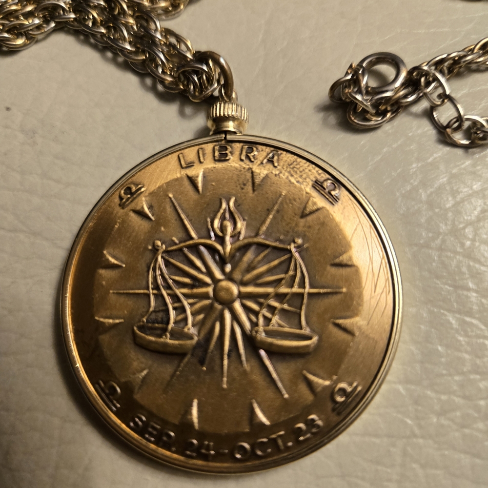 Zodiac Libra Gold Pendant Necklace